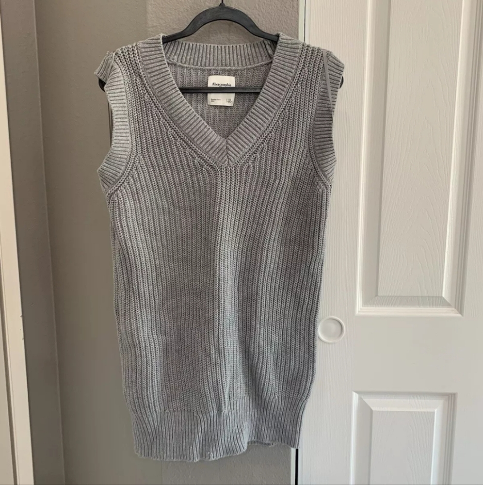 Abercrombie and Fitch Sweater Vest Mini Dress Gray XS - Small